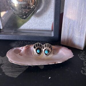 925 and Turquoise Bear Paw Earrings